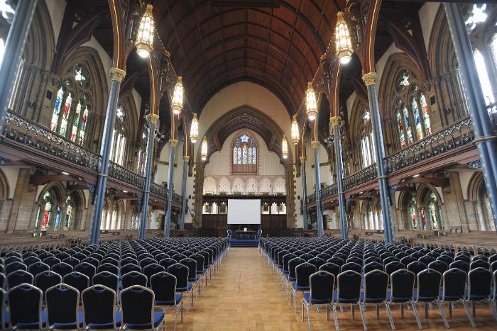 Bute Hall with theatre style set up