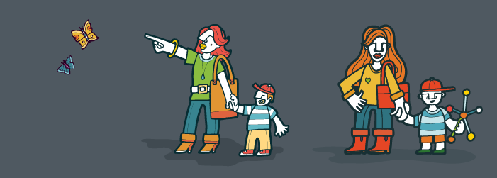 Families walking