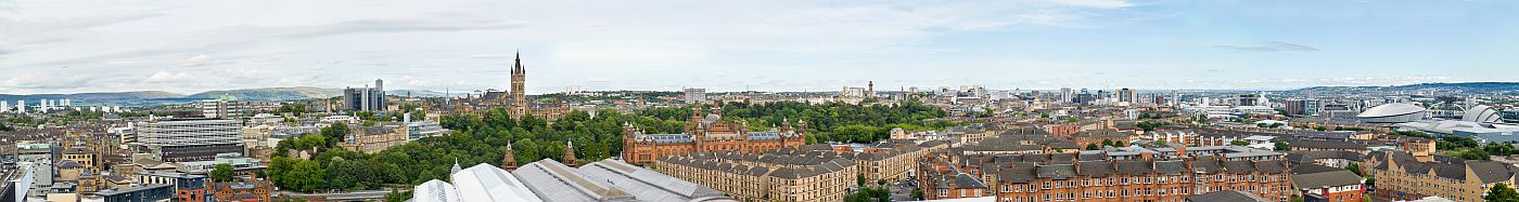 Panaroma photo of west end of Glasgow