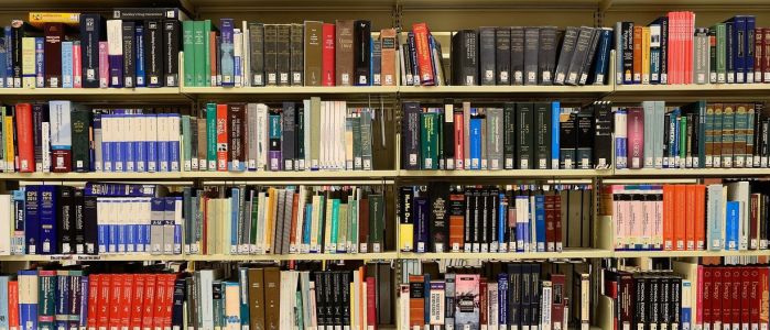 Library shelves full of books