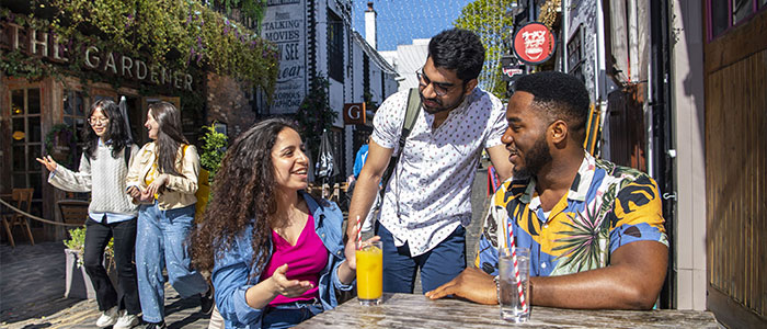 Students socialising on Ashton Lane