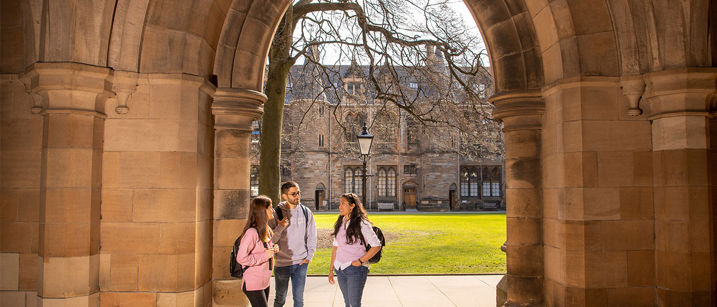 Students in the University's Cloisters