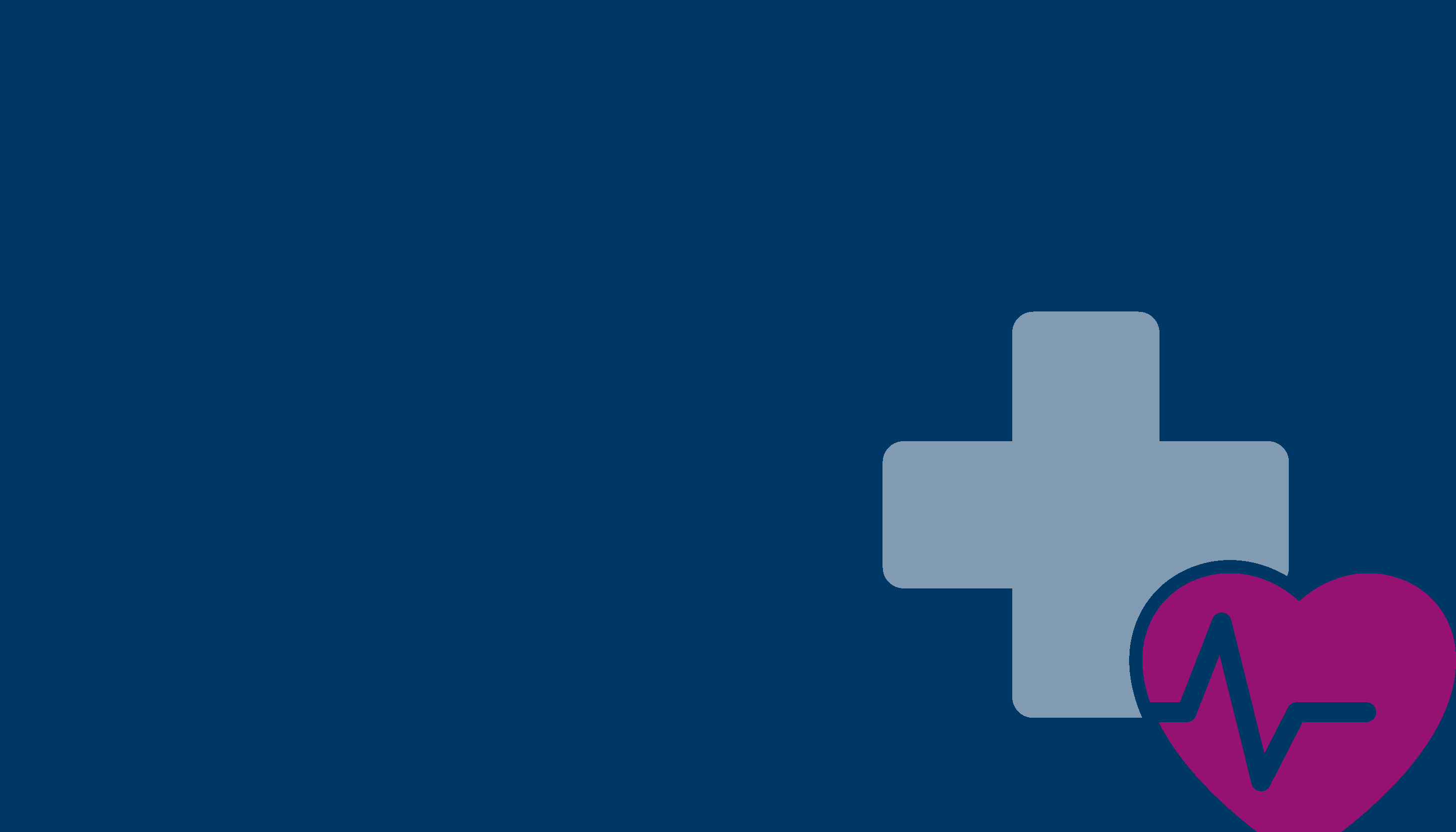 A medical cross with a heart with a heart rate line passing through