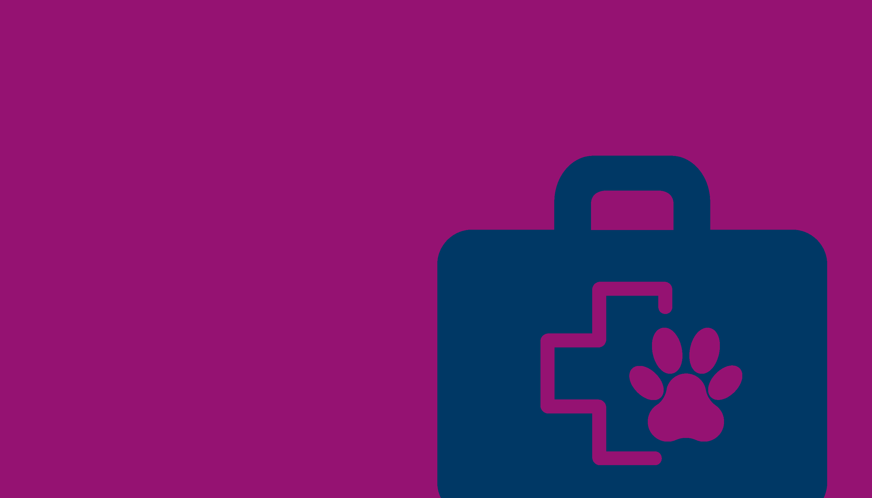 A veterinary briefcase with a pawprint and medical cross