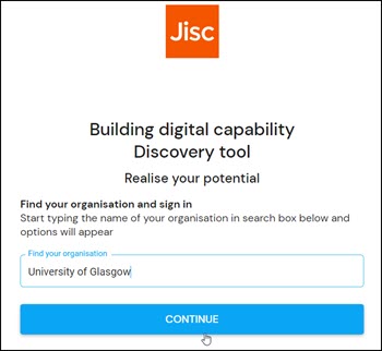 The login page to the Jisc Discovery Tool