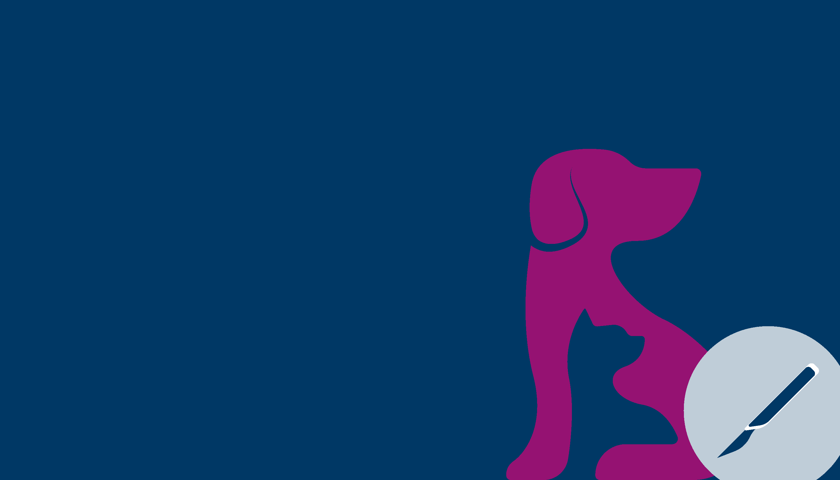Outline of a dog and cat looking to the right