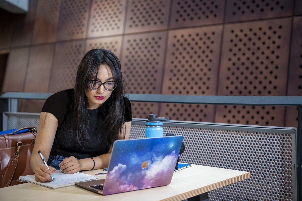 Person writing a thesis