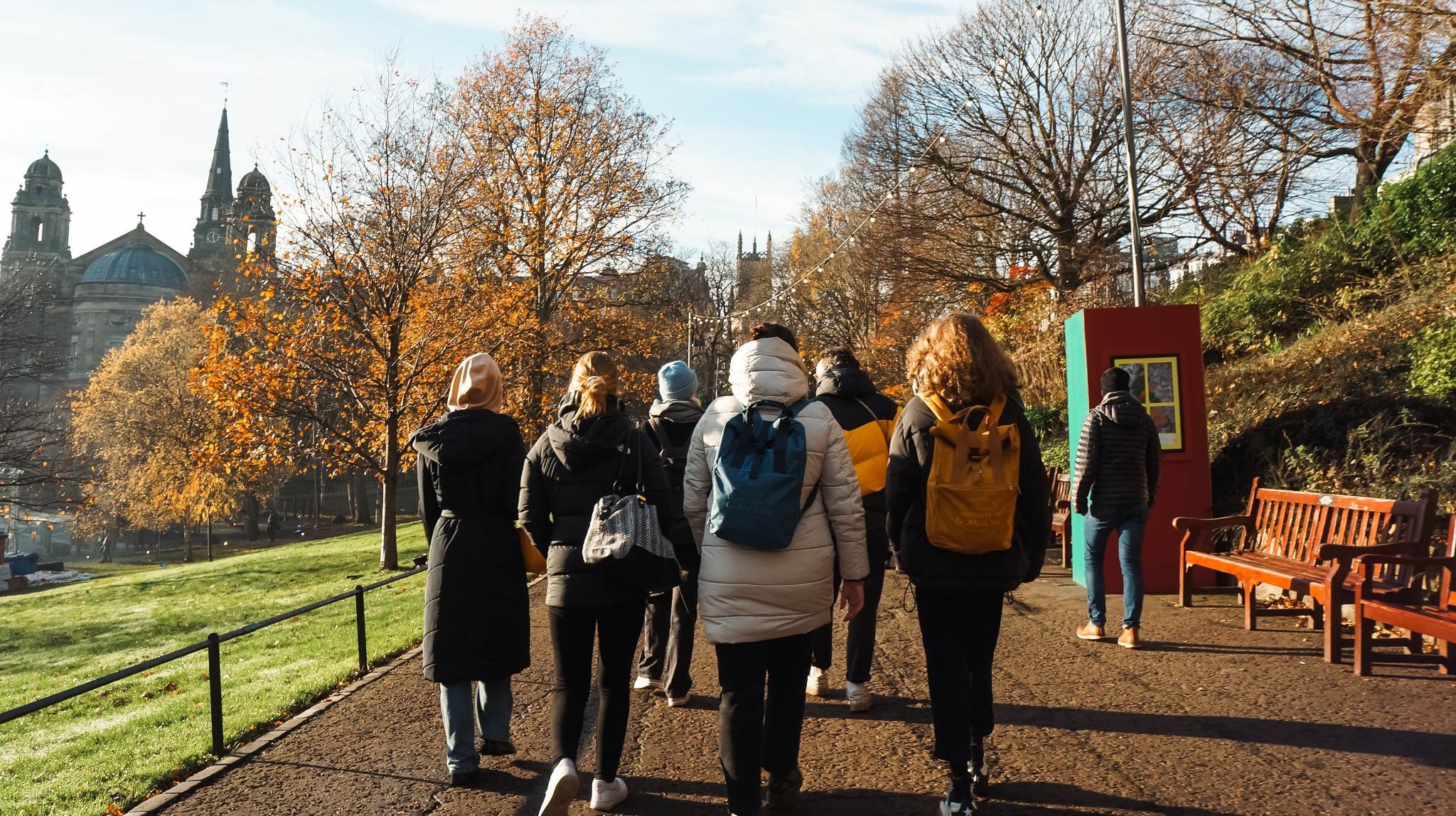 Group of Students Walking in Edinburgh