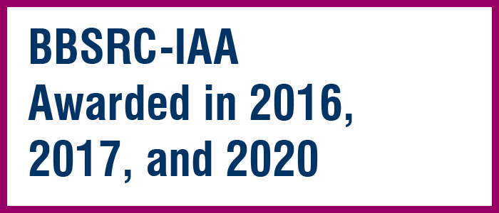 BBSRC-IAA Awarded in 2016, 2018, and 2020