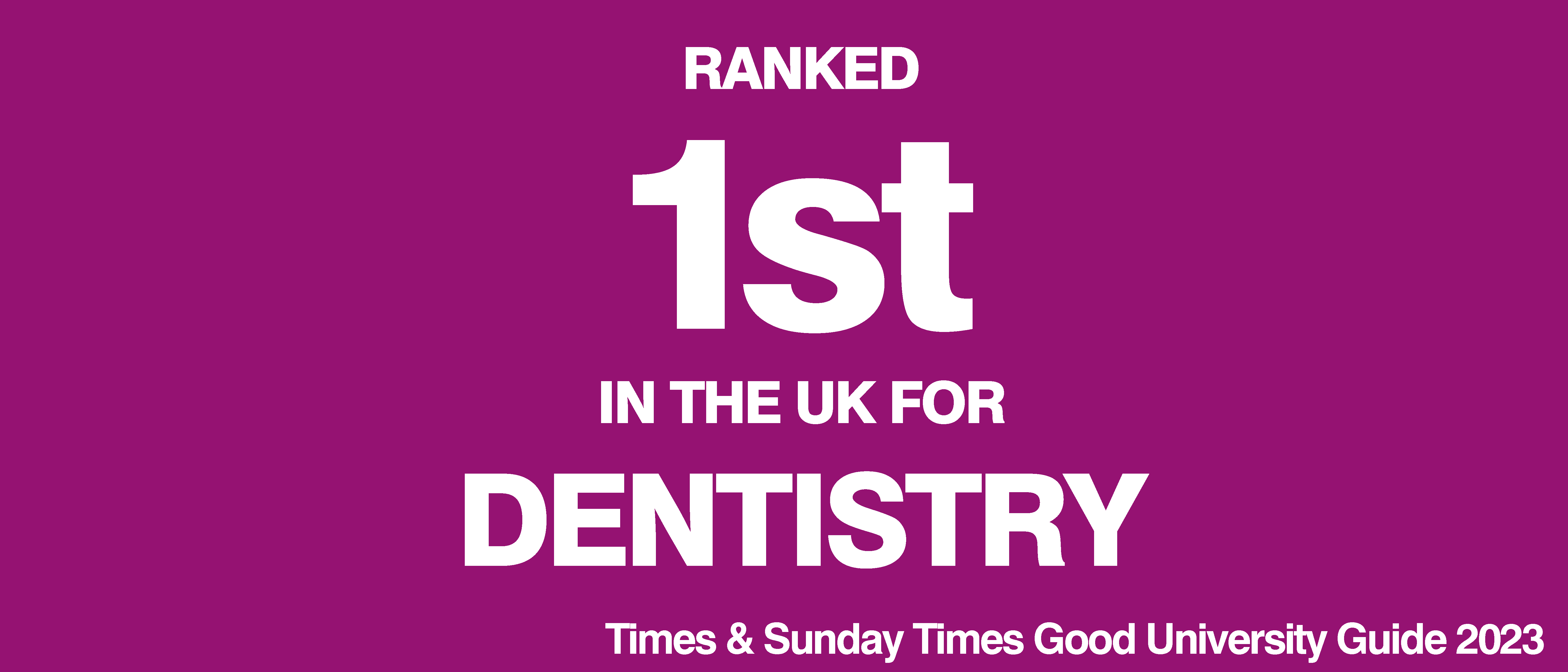 1st in the UK for Dentistry