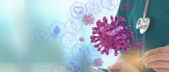 Covid virus in pink