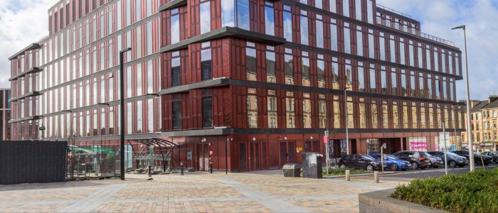 Clarice Pears building and car park during the day