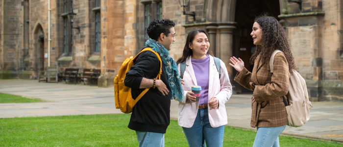 Students chatting on campus
