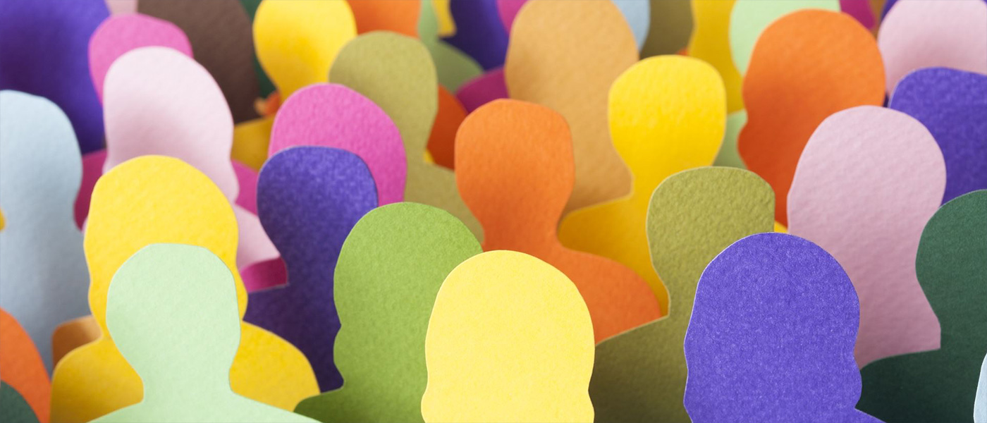 Profiles if heads in varous colours 