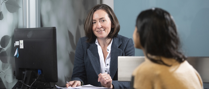 A student in an interview