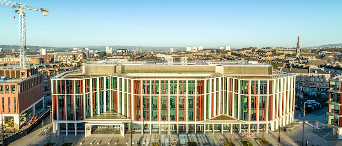 The ARC building aerial view from a drone