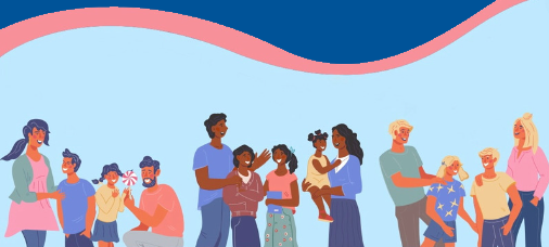 Illustration of international families