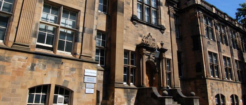 Front door at the outside of the Kelvin building