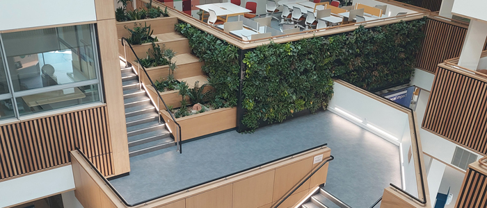 Photo of Clarice Pears building level 2 with plants