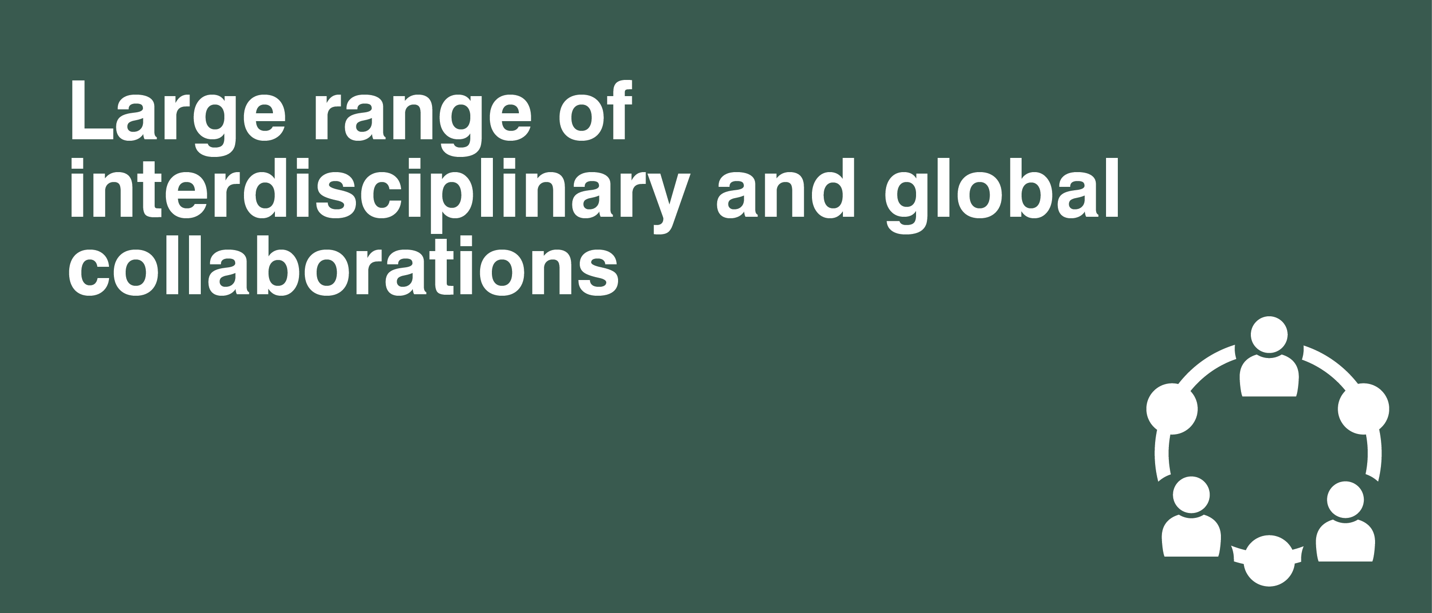 Large range of interdisciplinary and global collaborators