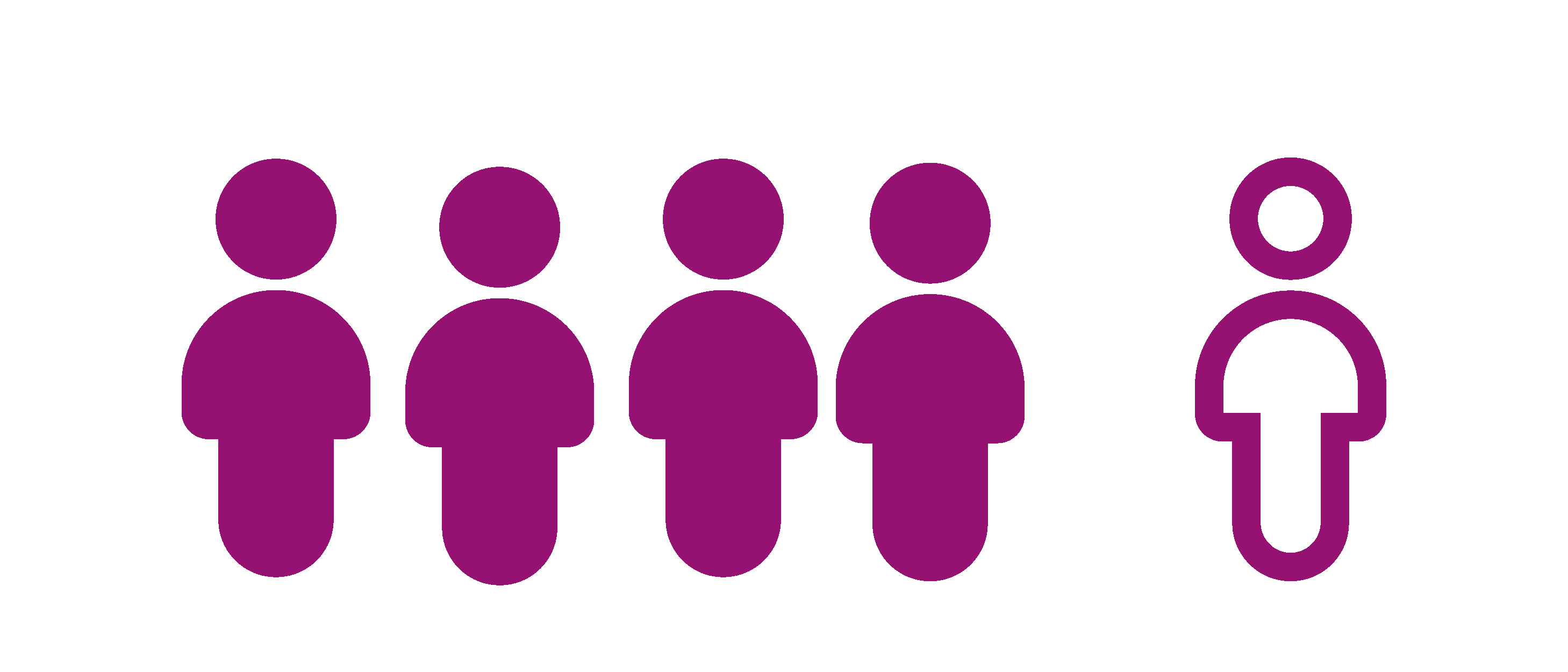 Icon of five people standing in a row