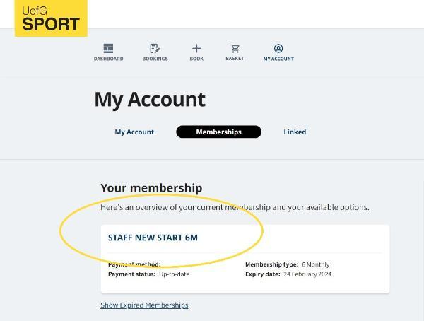 UofG Sport Free Six-Month Staff New-Start Membership